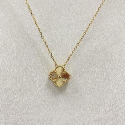 China 16.54 Inches Alhambra Pendant Necklace 18K Yellow Gold Brand Jewelry for sale