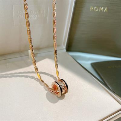 China BVLGARI B.Zero1 Rose Gold 18k Gold Necklaces 38.5cm Rock Pendant Necklace for sale