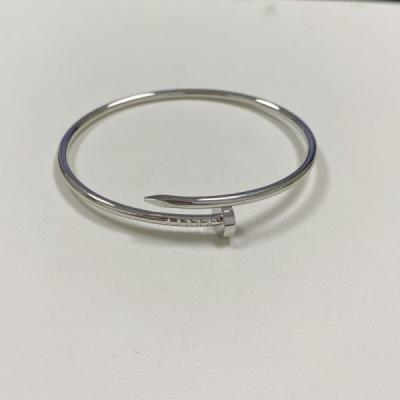 China 2.5mm 17cm - 20cm 18k White Gold Charm Bracelet Cartier Juste Un Clou Small 18k Gold Filled Bangle for sale