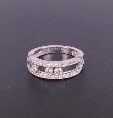 China Messika Move Classic Pure 18K White Gold Ring with Pave Diamonds italian 18k gold jewelry wholesale for sale