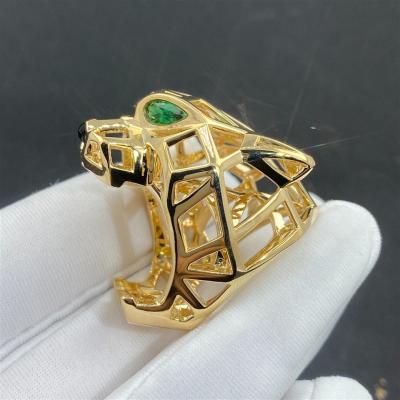 China Personalized 18K Gold Accessories  Gold Jewelry 18k Solid Gold Ring With Diamond Emerald for sale