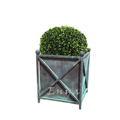 China Modern Metal Garden Square Planter Versailles Outdoordoor Iron Flower Pot for sale