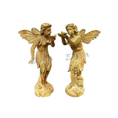 China Decorative Metal Angel Fairies Figurines Europe Garden Statues for sale