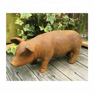 China Vivid For Outdoor Rustic Lawn Cast Iron Patio Cast Iron Home And Garden Decoration Farmhouse Pig Sculpture Life Size Animal Statue Other Garden Ornaments for sale