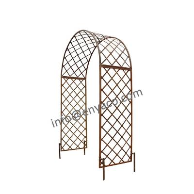 China Metal Easily Assembled Vintage Wrought Iron Steel Lawn Backyard Rose Garden Pergola Arch Arbor for sale