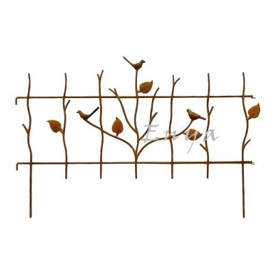 China Decorative Wrought Iron Garden Beautiful Birds Easily Collected Edged Fence for sale