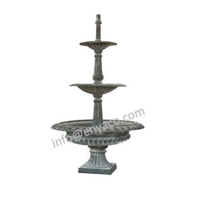 China Traditional 3 Tier Patio Backyard Iron Casting Other Garden Ornaments And Water Features Standing Fountain For Outdoor for sale