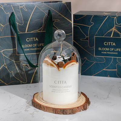 China Fashionable Aromatherapy Candle Soy Wax and Essential Oil Scented Candle, Luxury Gift Box with Glass Jar Cover for sale