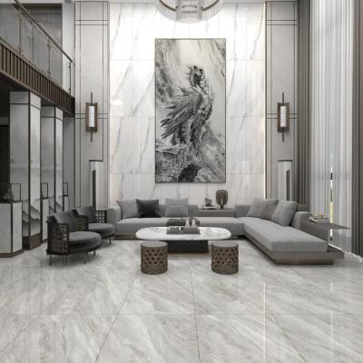 China Modern Infinite Continuous Grain Through Tile 750*1500mm White Gray Marble Living Room Floor Tiles Non-Slip Floor Slab Tile for sale