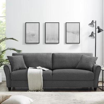 China Easy clean living room furniture modern fabric sectional sofa 3 seater low arm sofa with cheap price for sale