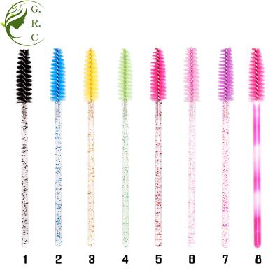 China Conical Crystal Mascara Wands Disposable Eyelash Brush Eyelash Extension Sweep Shiny Handle Mascara Wands en venta