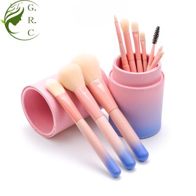 China Angular Blush 2018 New Whole 10pcs Makeup Brush Set With Gradient Color Handle Private Label Logo for sale