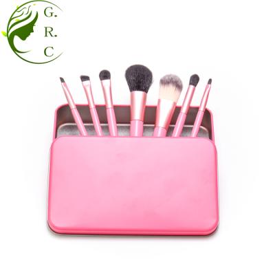 China Latest Product Flat Brush Mini Makeup Brush For 7pcs Rose Makeup Brush Set Pink With Exquisite Love-box for sale