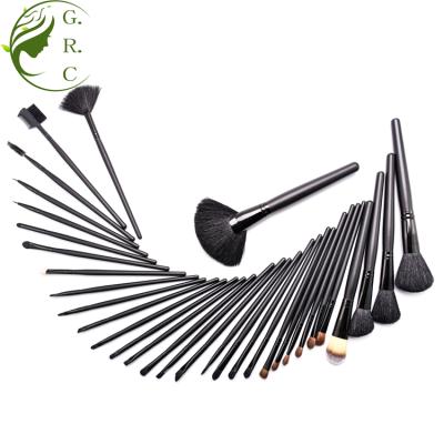 Chine Angular Blush BK47A Wholesale Beauty Factory Free Samples Luxury Black Goat Hair Private Label 32Pcs Cosmetic Makeup Brush Set For Face à vendre