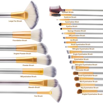 China Wholesale Angular Blush BKS1 Brown Purple Soft Taklon Nonly Hair 24pcs Big Pieces Makeup Brush Organic Makeup Brush Red For Makeup for sale