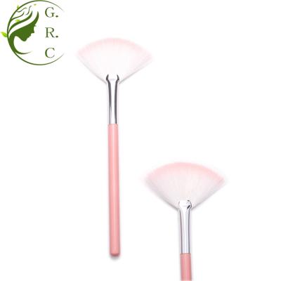 China Handy Fan Brush Vegan Color Mini Facial Cleansing Fan Makeup Custom Brush for sale