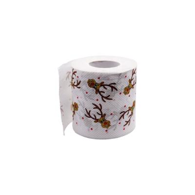 China Custom Made Virgin Wood Pulp Christmas Patterns With Embossed Color Printed Toilet Paper Tissue For Bathroom for sale