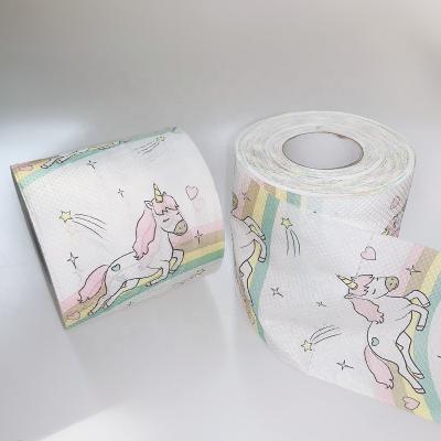 China Virgin Wood Papers Custom Printed Cartoon Toilet Paper Unique Soft Tissue For Creative Party for sale