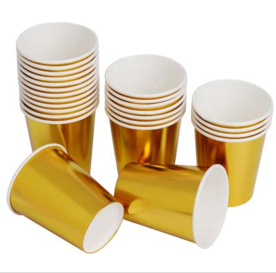 China Party Props Gold Sliver Laser Foiled 10.5 Oz Party Decoration Cheaper Price Disposable Paper Cup for sale