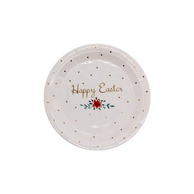 China Wholesale Country Santa Gold Foiled Happy With Design Party Printed High Quality Paper Plate for sale