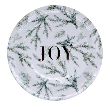 China Wholesale High Quality Christmas Round Customer Party Paper Plate Disposable Tableware Party Decoration Manufacturing for sale