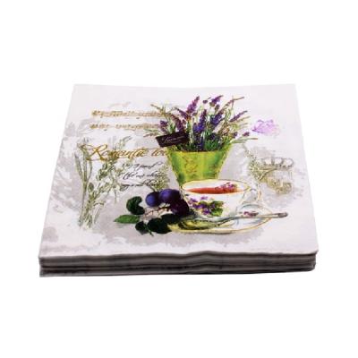 China Wedding Purple Lavender Flower Printed Decoupage 20 Pcs Colorful Party Paper Napkin For Wedding for sale