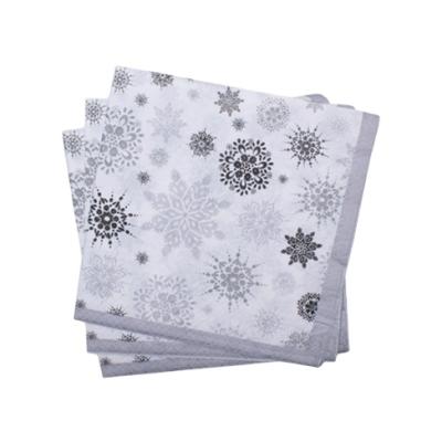 China Printed Printing Snowflake Christmas Style Printed Heart Decoupage Logo Paper Napkins for sale