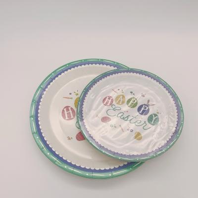 China Easter Decoration Happy Easter Day Party Disposable Set with Paper Napkin 25pcs Plate and Cup for Decoration for sale