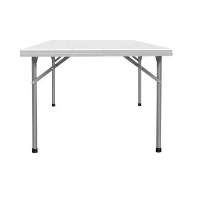 China Popular Strong Lightweight Stackable Plastic Folding Easy Carry Rectangular Banquet Tables For Sale for sale