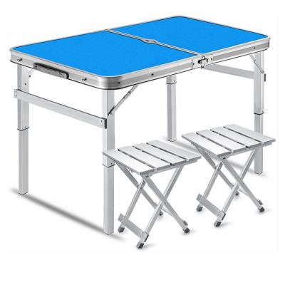 China Easy Carry Outdoor Aluminum Dining Table Set Folding Tables And Chairs For BBQ Camping Picnic for sale