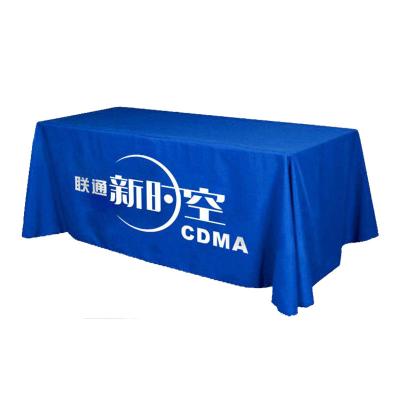 China Henghui modern customized printed trade show cloth advertising table cloth tablecloth table top cover for sale