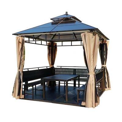 China Water Make Hot Selling China Classic Aluminum Steel Outdoor Garden Gazebo With Resistant Curtain Manufacturers for sale