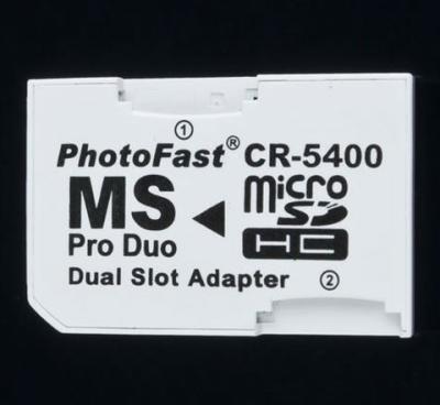 China Fast Support Memory Cards Photo CR-5400 TF Memory 2 MS Pro Duo PSP Dual Card Slots 2 Adapter for sale