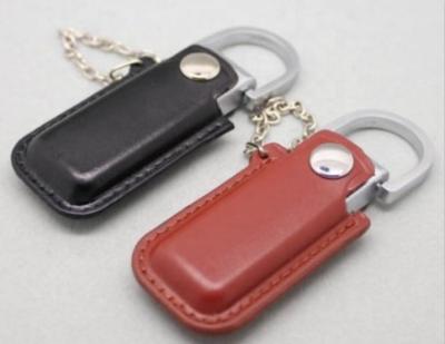 China Leather usb 2.0 4GB pendrive 16GB 32GB Promotional Gifts USB 2.0 key chain usb flash drive for sale