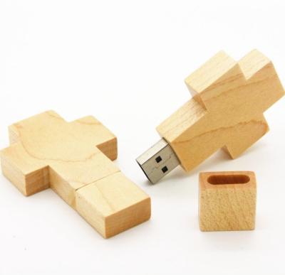 China Usb Flash Drive 4gb Bulk USB Flash Drive 4gb 8gb 16gb 32gb 64gb CustomLogo USB 2.0 3.0 Drive Cross Shape USB Memory Pendrive Wooden for sale