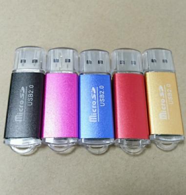 China Wholesale bulk cheap micro plastic usb2.0 TF card reader memory high-speed single card reader for sale