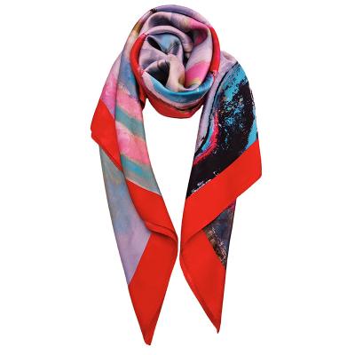 China Custom Different Size Or Stripe Pattern Women Scarf Digital Printing Silk Scarves for sale