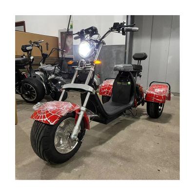 China Widewheel three wheel scooter motorcycle seated 1500W 2000W 60v 3 wheel electric scooters citycoco 200kg for sale