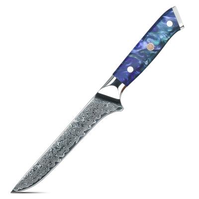 China Durable Professional 6.4 Inch Boning Knife 67 Layers Damascus Steel High Carbon Steel Fillet / Bandeau Knife With Resin Handle for sale