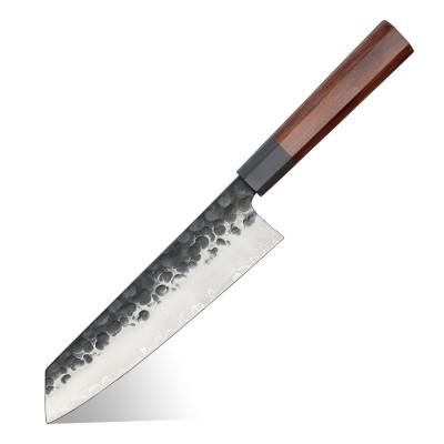 China Handmade Knife 8 Inch Chefs Kiritsuke Viable 3-Layer Japanese Steel Kitchen Knife For Slicing Vegetables Kurouchi Finishes Knife for sale