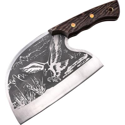 China Viable Forged Butcher Knife Eagle Style Chef Kitchen Cleaver Bone Cleaver Forge Knife for sale