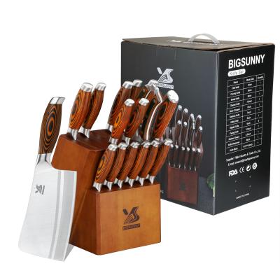 China 17Pcs Sustainable Block Knife Set Premium Stainless Steel Kitchen Knife Set for sale