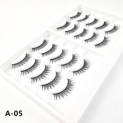 China On Sale Cruelty Free Faux Mink Eyelash Faux Mink Lashes Strips 3d 20mm 25mm Lashes 5d 10 Pairs Cheap Faux Mink Lashes / Fluffy Tray for sale