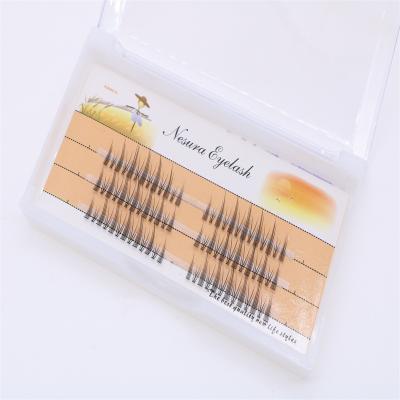 China Natural Russian Volume Eyelash DIY Custom Bundling Group Segment Heat Bonded Fast Fans Individual Eyelash Extension for sale