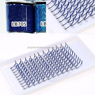 China Natural 12 Rows Mix Colored Fashion Glitter Eyelash Extensions Person Lashes Diamond Shiny Eye Lashes For Fancy Makeup for sale