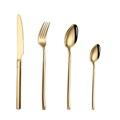 China Manufacturer Luxury Stainless Steel Knight Flatware Wedding Golden Viable Cutlery For Christmas Gift for sale