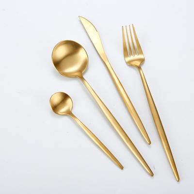 China High Quality Viable Stainless Steel Gold Plated Wedding Flatware Set Gold Stainless Steel Wedding Flatware Set for sale