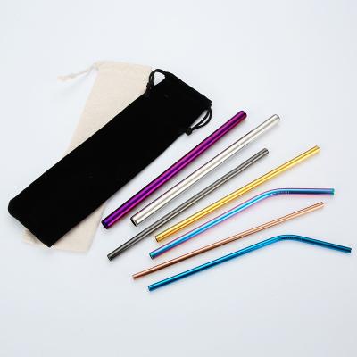 China Sustainable High Quality Eco-Friendly 304 Stainless Steel Reusable Metal Drinking Straw With Logo for sale