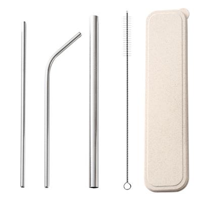 China Sustainable Customized Reusable Colored Stainless Steel Metal Straws With Case for sale