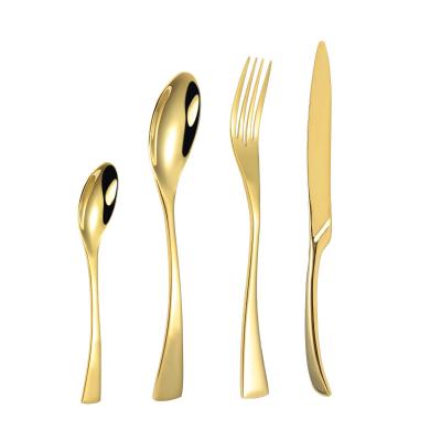 China Sustainable Luxury Mirror Flatware Polish Wedding Polish Wedding Stainless Steel Gold Cutlery for sale